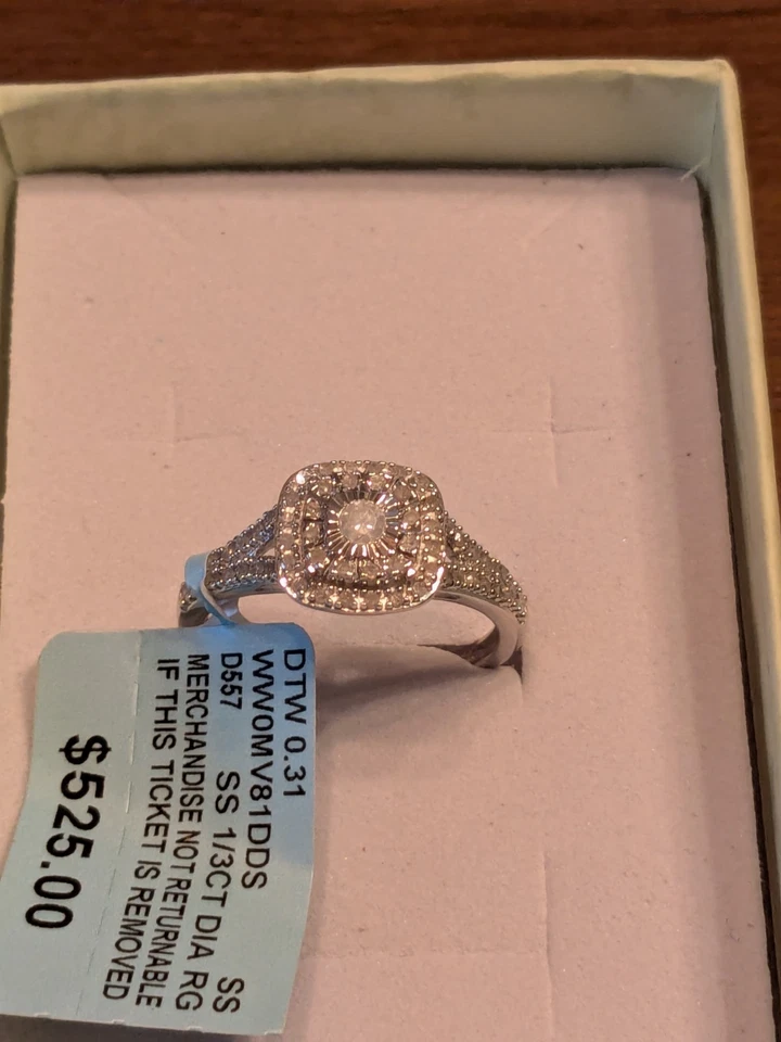 Anillo Effy de plata de ley con diamantes talla 7 Foto 4 de 4