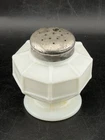 Antique Milk Glass Salt/Pepper Shaker Single Octagon White Shaker 3" Tall