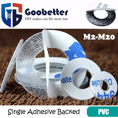 #ad Clear Black PVC Sticky Unilateral Self Adhesive Flat Washers Plastic Washer $8.19