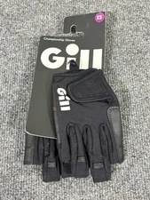 Gill Championship Short Finger Gloves Black Fishing Size XS X-SMALL 7243