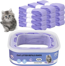 12 Pack Cat Litter Refills, Compatible with Genie Bag Refills, Enhanced Odor Con