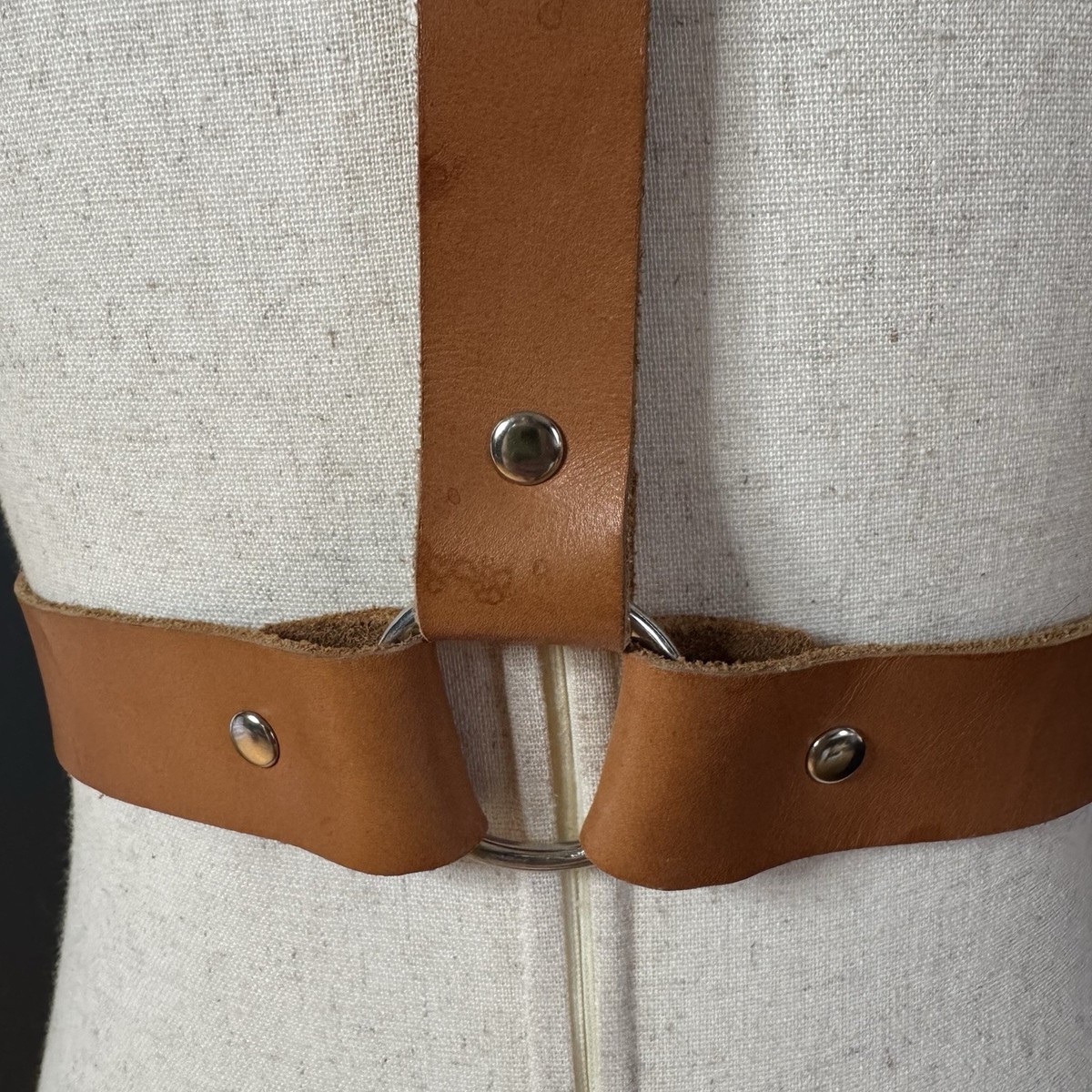 Zana Bayne Brown Leather Signature Harness Tan Cognac Stainless HW
