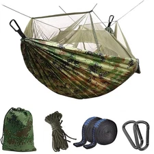 Camping Hammock with Mosquito Net - Ultra Lightweight Durable Double/Single T...