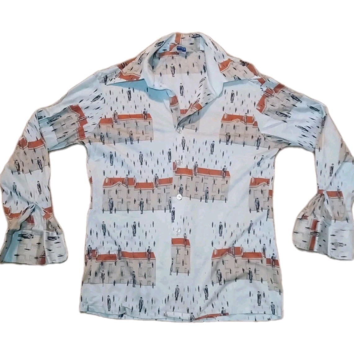 Knitwear Fashions men's vintage 60s polyester, disco,butter fly coller size M