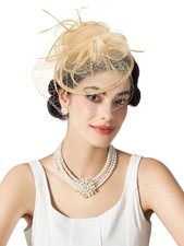 SWEETV Fascinators Hats for Women, Tulle Flower Tea Party Hats for Kentucky D...