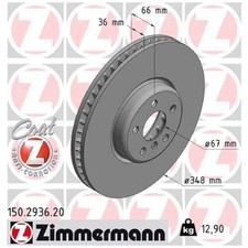 Zimmermann Scheibenbremse vorne links 34116860911 43516WAA01 43516WAA02 26262078