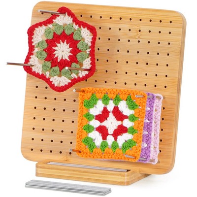 Lifewit 7,7'' Häkel Blocking Board mit 20 Heringen, Bambus Granny Square Blocking