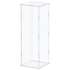 Display Case Acrylic Box Transparent Dustproof Protection Showcase 11x11x31cm