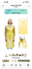 100 pcs Yellow Disposable Polyethylene Aprons   New