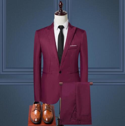 Men's One Button Modern Fit Suit Set Two Piece Jacket+pant Set Business Outfits - Picture 27 of 30