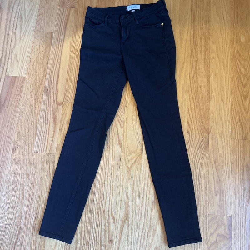 Frame Skinny Midrise Jean Black Size 28 Leaking De Jeanne