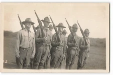 Military Riflemen RPPC VTG Postcard SK1.