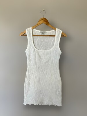 Urban Outfitters 80er Bodycon Tank Kleid Ivory Gr. XS