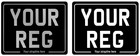 CLASSIC BLACK NUMBER PLATE aluminium bike motorcycle registration no show plates