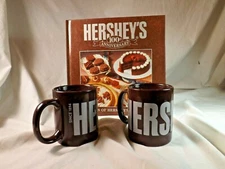2 Hershey's Chocolate Coffee Cocoa Mug Cups,100 Year Anniversary Cookbook 
