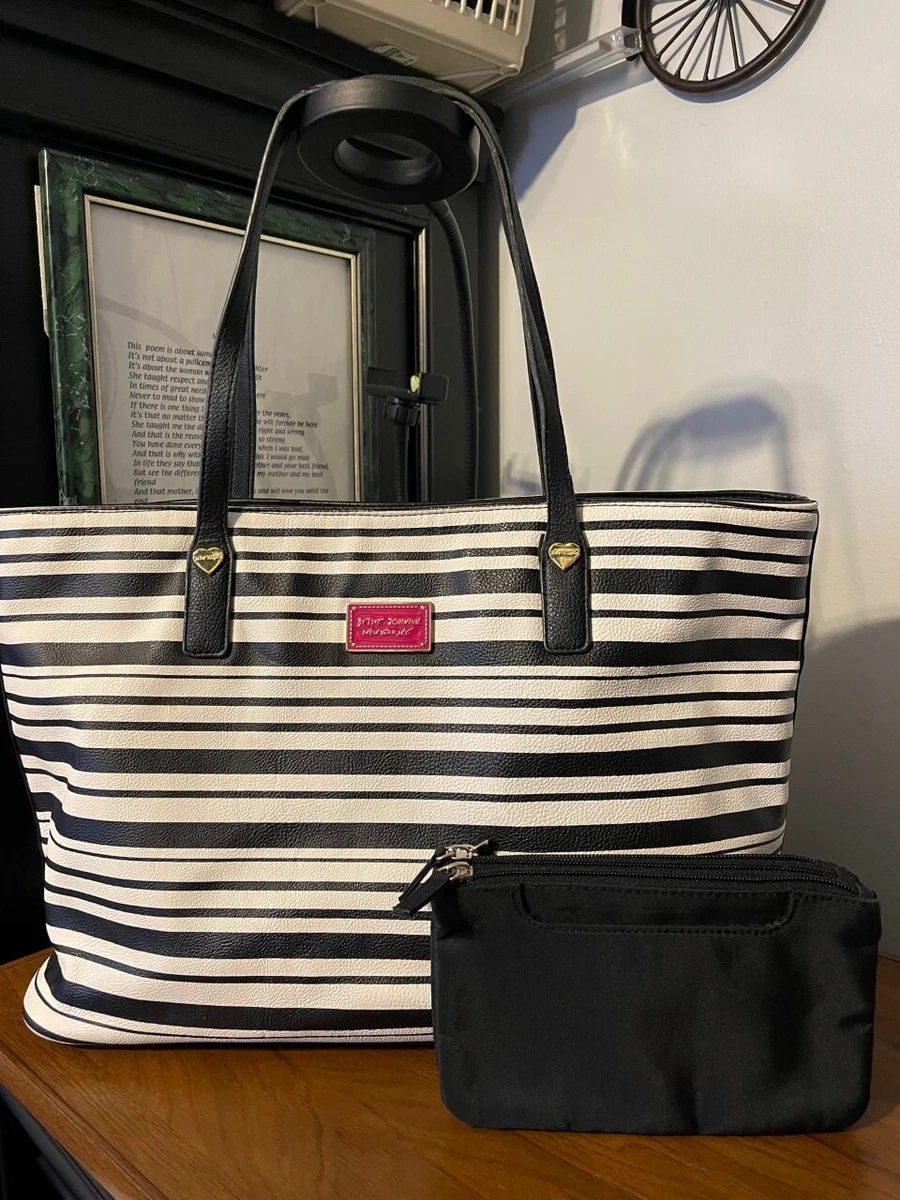 BETSEY JOHNSON Large TOTE BAG Triple Zipper Nylon ORGANIZER