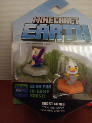 Minecraft Earth Boost Minis Figures - Attacking Steve & Spawning Chicken Pack, Unlocks In-Game Boosts For Minecraft Earth App - View #5