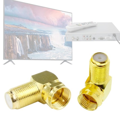 90 Degree Coaxial Connector 2-Pack F Type RF Coax Cable for Wall Mounted TV - Afbeelding 2 van 8