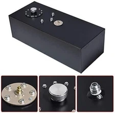 15 Gallon Fuel Tank Aluminum Street Race Fuel Cell Gas Tank w/ Cap &Level Sender