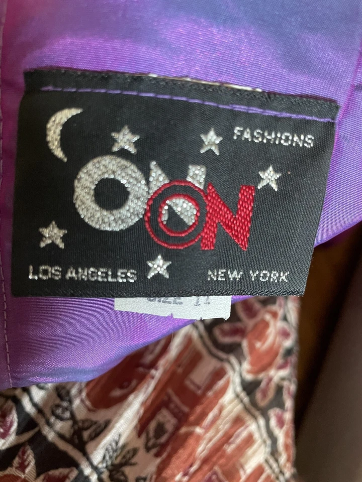 Vintage 90s 80s does 50s ~Pin Up Party Fit Flair Prom Dress Sz S By ON ON NY LA - Image 2 of 4