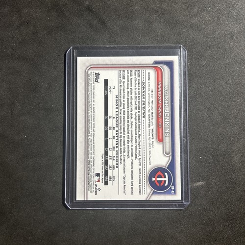 2024 Bowman 1st Paper Walker Jenkins #BP-43 Minnesota Twins - Imagen 2 de 2