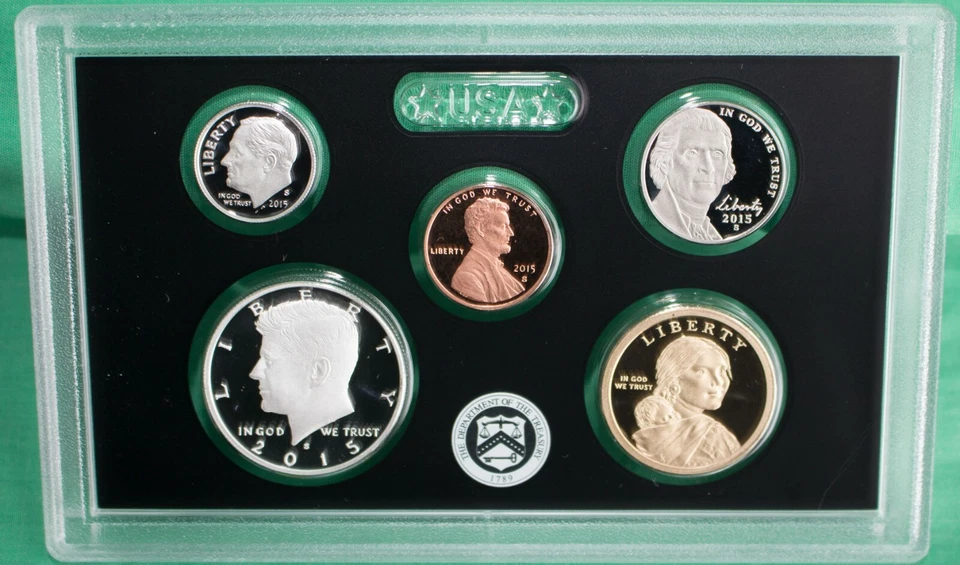 2015 S United States Mint Annual SILVER 14 Coin Proof Set Original Box and COA - Image 4 of 4