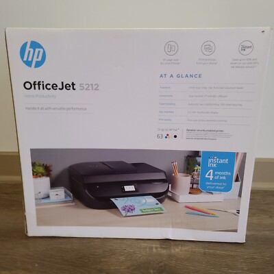 HP OfficeJet 5212 All-In-One Printer Wi-Fi Bluetooth USB Brand New Sealed Box