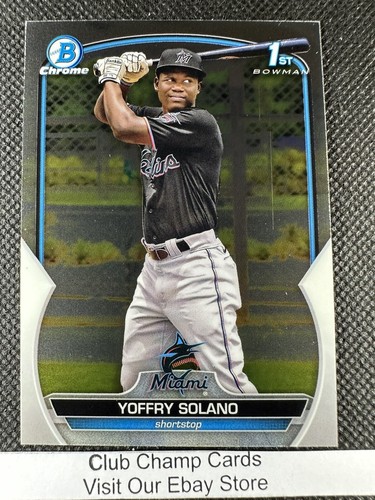 2023 #BCP-72 Yoffry Solano Bowman Chrome Baseball 1st Miami Marlins - Foto 1 di 2