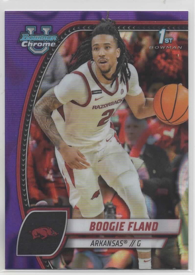 2024-25 Bowman U Chrome Boogie Fland 1st Bowman Purple Lava RC # 11