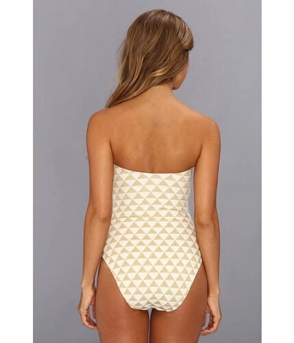 TRAJE DE BAÑO SHOSHANNA PALM DESIERTO TRIÁNGULOS SIN TIRANTES DE UNA PIEZA ORO BLANCO 10 $198 Foto 4 de 4