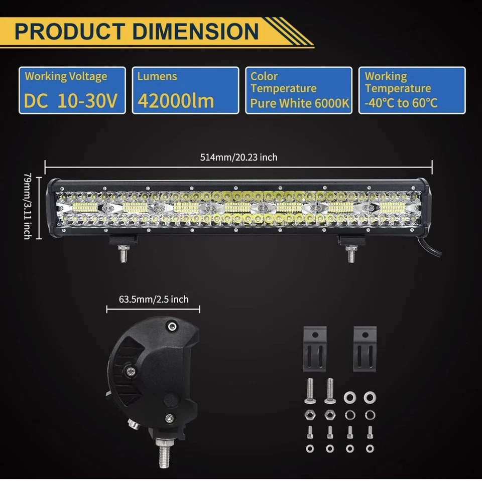 Barra Led 420 Watt 12v24v Ideale Per Jeep Fuoristrada Mezzi Agricoli 51cm - Immagine 2 di 4