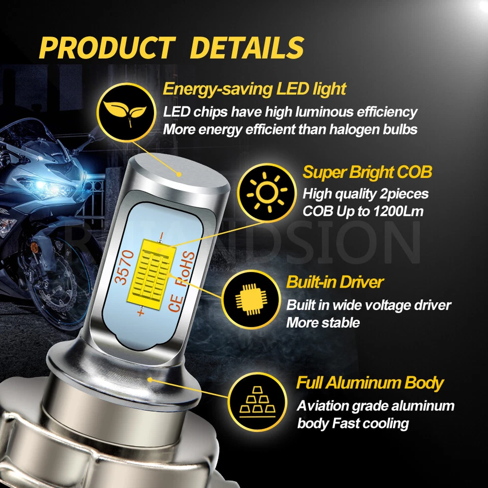 Weiß P26S COB Motorrad Roller Moped Scheinwerfer Birne DRL Lampe DC 10-30V - Bild 3 von 4