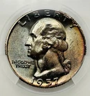 1957 P Washington Silver Quarter CAC MS66 Type B Rev FS-901 Beautifully Toned