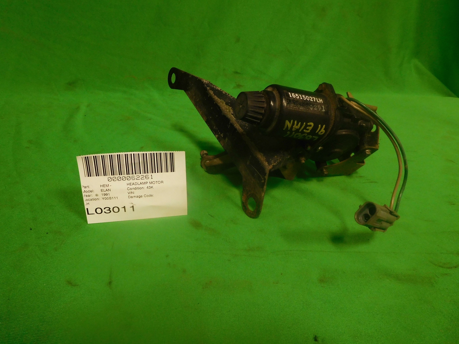 1991 LOTUS ELAN OEM FACTORY HEADLAMP MOTOR LEFT DRIVERS LH UNIT ASSEMBLY 91