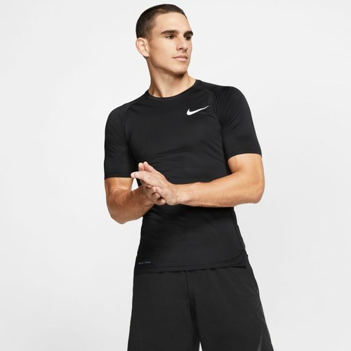 Nike Pro Men's Tight Fit Short-Sleeve Training Top BV5631-010 Black | eBay
