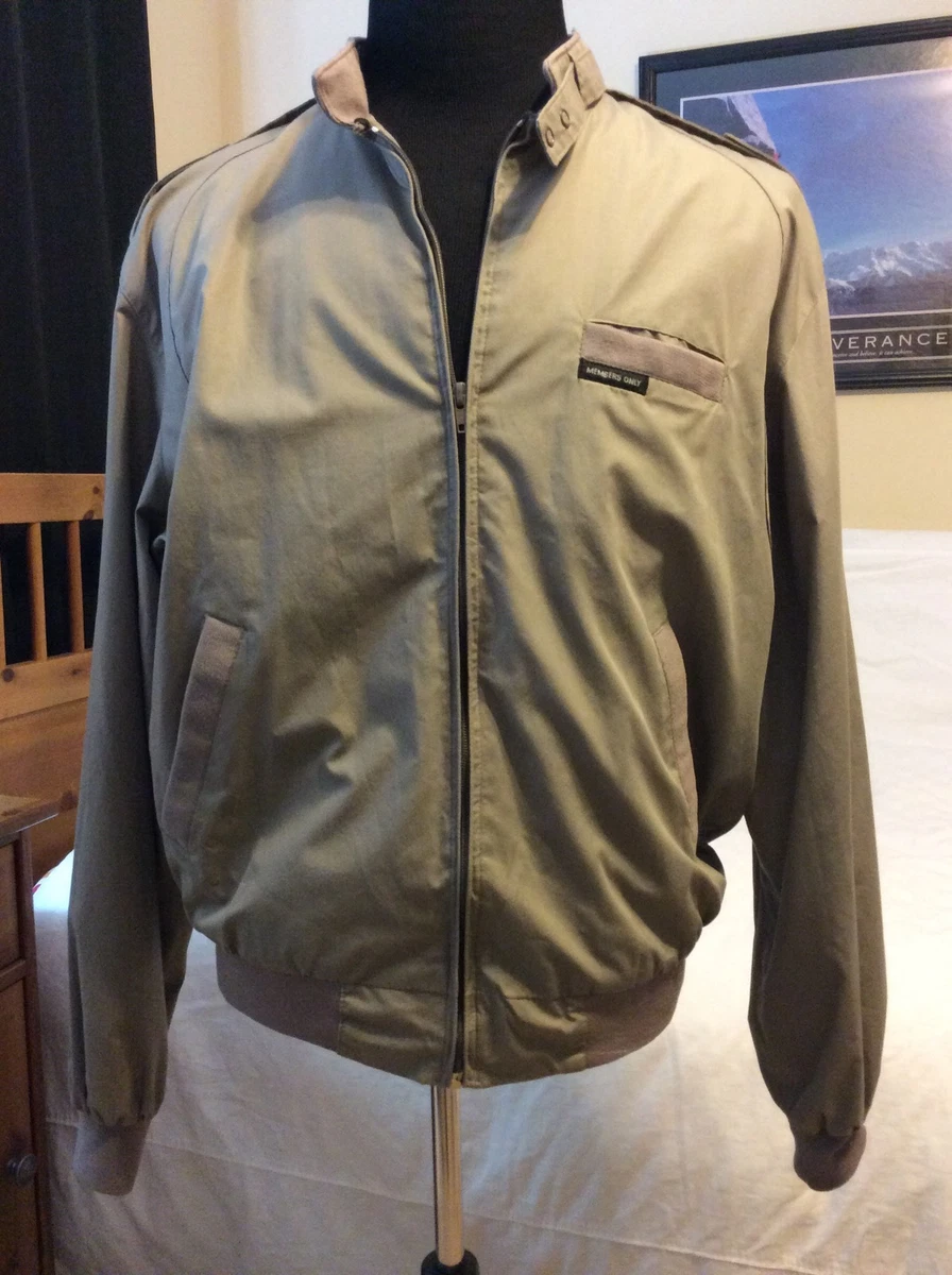 Vtg 80s MEMBERS ONLY JACKET Windbreaker Khaki Tan 42L Large Stranger |