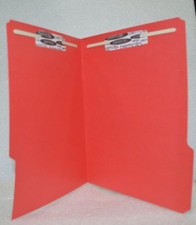Carpeta de archivo de cartas de prensa de artes médicas 1/3 pestaña de corte con sujetadores rojo 50/bx