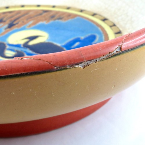 Antike EMAILLESCHALE VON LONGWY Art Deco "STELDE" 30er/1930er Jahre/primavera... - Bild 11 von 12