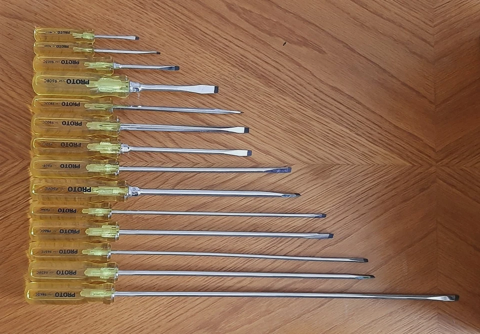 Juego de destornilladores Proto Tool 14 piezas, con destornilladores extra largos hechos en EE. UU. Foto 4 de 4