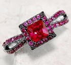 2CT Heat Treated Rubellite Tourmaline 925 Sterling Silver Filigree Ring Sz 8 MP8 — photo 1