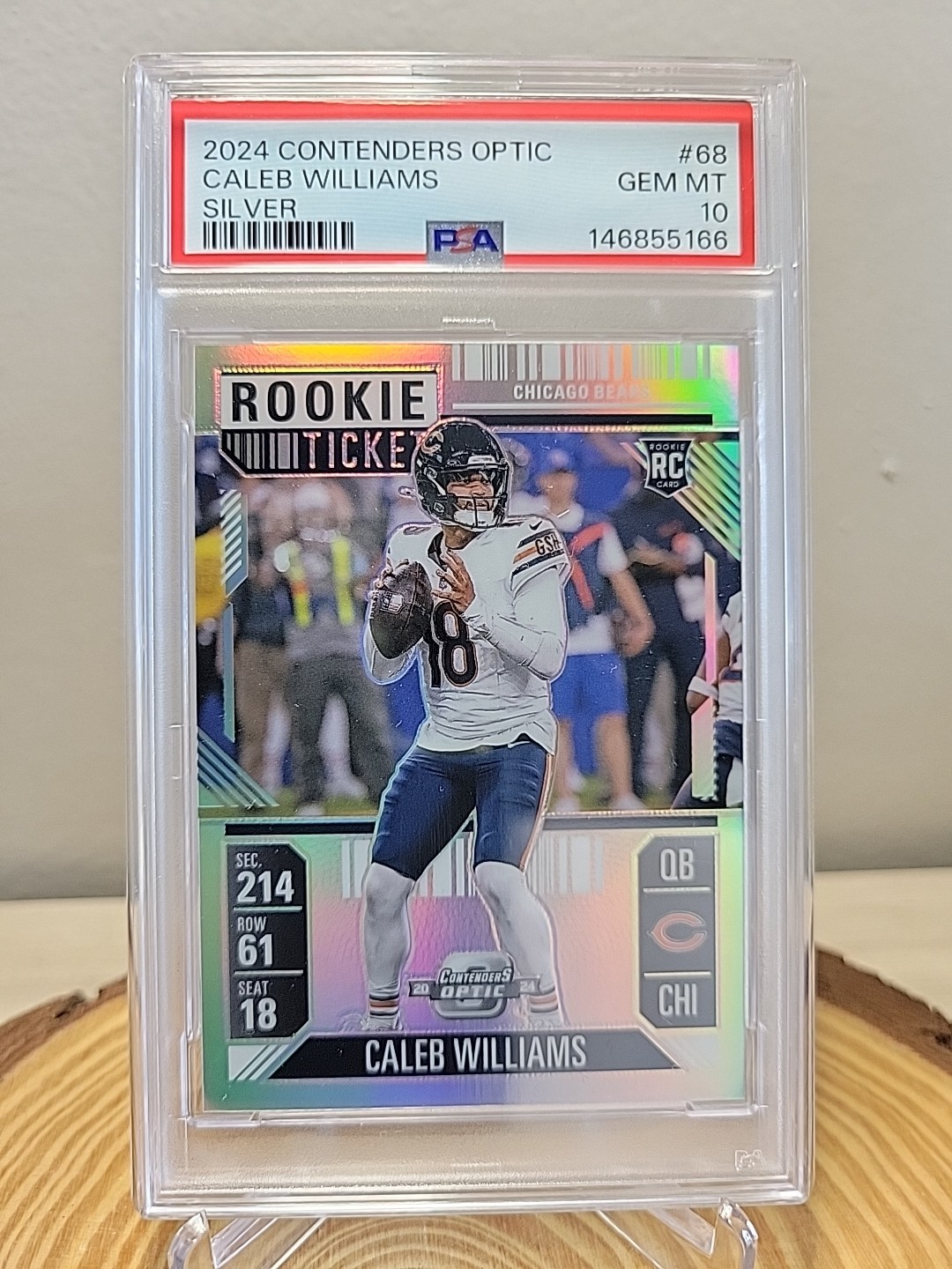 2024 Contenders Optic Caleb Williams #68 Rookie Ticket Silver Prizm (RC) PSA 10