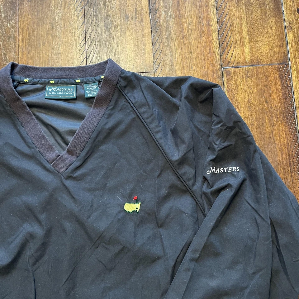 Pulôver masculino Masters Collection grande preto gola V golfe corta-vento camisa de vento - Imagem 3 de 4