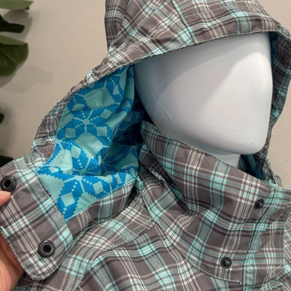 Special Blend Snowboarding Jacket Womens Size Large Plaid Removable Hooded Coat - Image 4 of 4