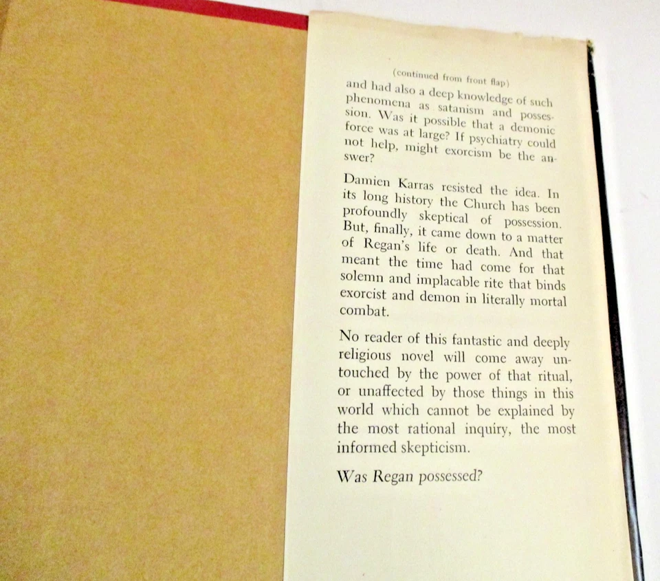 The Exorcist by William P. Blatty Book Club Edition 1971 w/Dust Jaket (# 4969) — 第 4/4 张图片