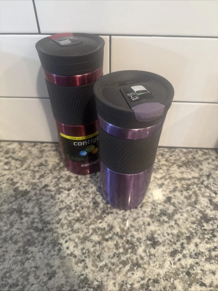 Paquete de 2 tazas de viaje con aislamiento a prueba de fugas Contigo tecnología Snap-Seal 20 OZ y 16 Foto 2 de 4