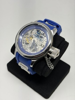 Invicta Russian Diver Skeleton Automatic Blue Strap Limited Edition Watch 1089
