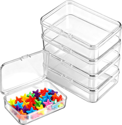 Aufbewahrungsbox Klein Mit Deckel, 4 Stück, Transparent PP Kunststoff, Für Schra