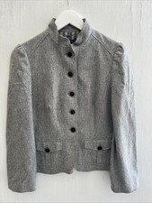 BANANA REPUBLIC Gray Wool Blend Button Up Blazer Jacket Military Tailored Size 8