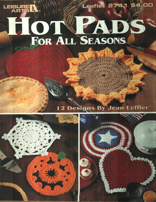 NEW HOT PADS FOR ALL SEASONS PUMPKIN EGG POINSETTIA HEART CROCHET PATTERN BOOK