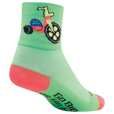 SockGuy Bigger Wheel Classic 6  Crew Socks LG/XL Fun Hiking & Active